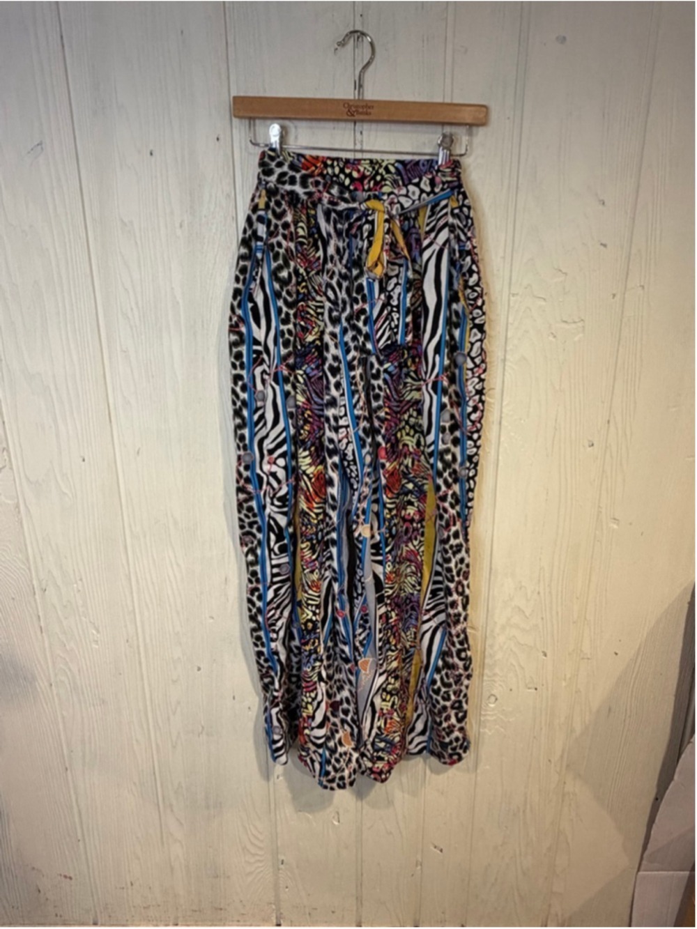 GRASS FIELDS Women's Wide Leg Pants Small Multi-color